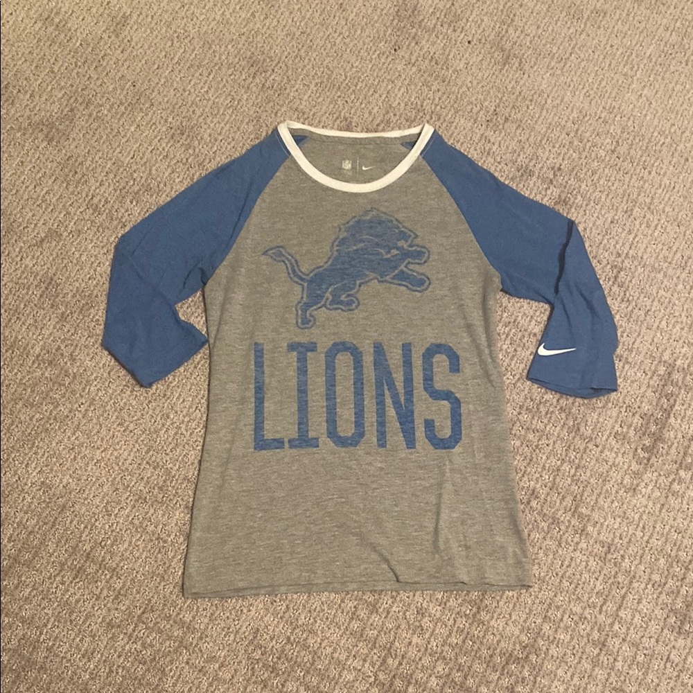 GUC NFL Nike Womens Blue and Gray Detroit Lions Shirt